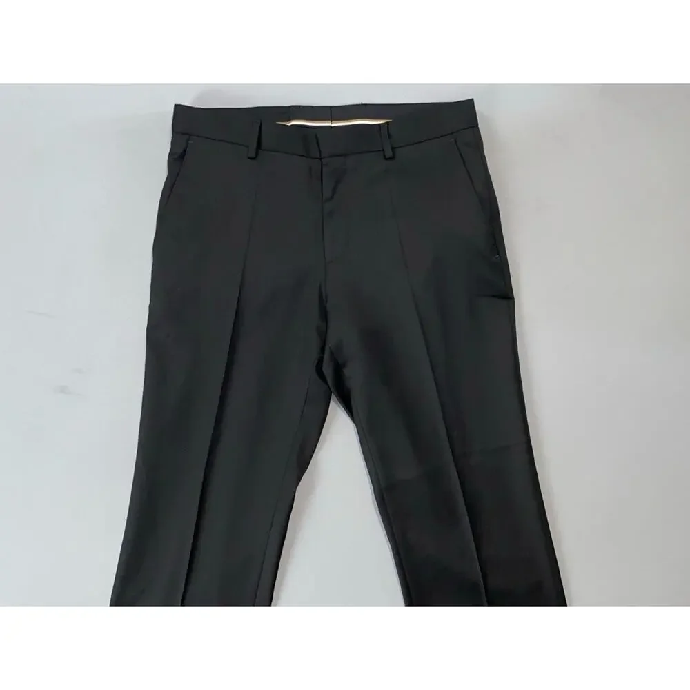 Hugo Boss H-Genius-MM-214 Flat Front Wool Dress Pants, Slacks. Black, 30X27. EUC
